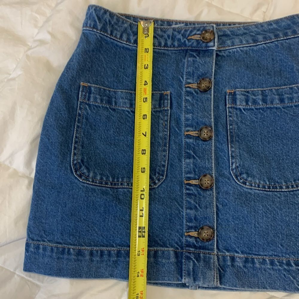 We The Free Blue Denim Skirt, button down, size 24 - Picture 7 of 10
